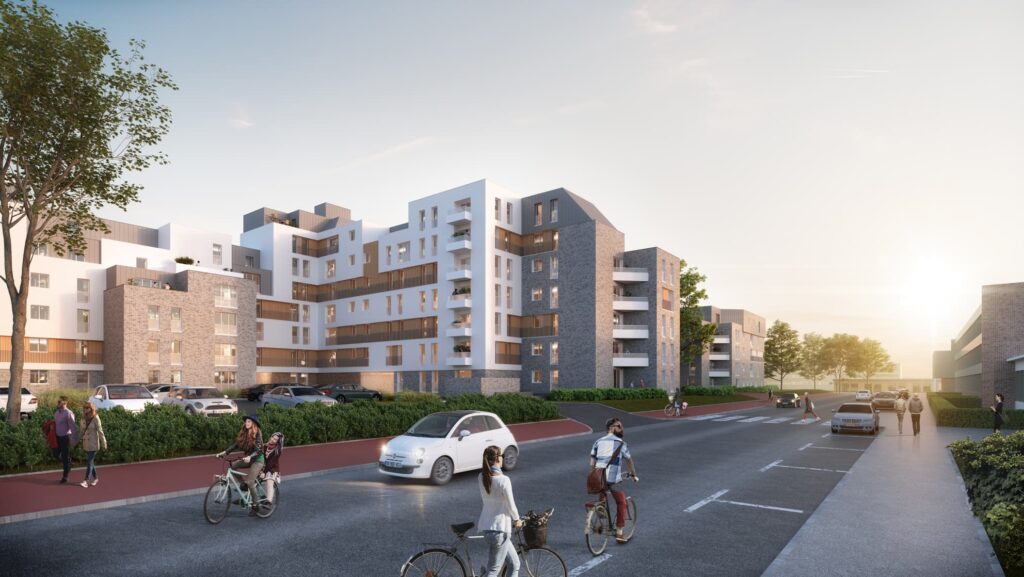 Photos du chantier des résidences Bourseul et Guérin de Norévie à Douai.